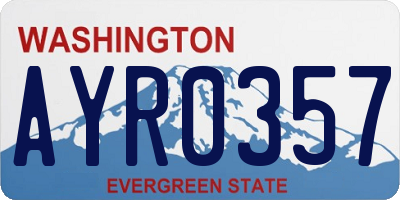 WA license plate AYR0357
