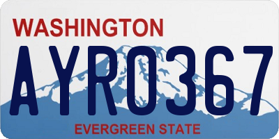WA license plate AYR0367