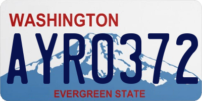 WA license plate AYR0372