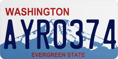 WA license plate AYR0374