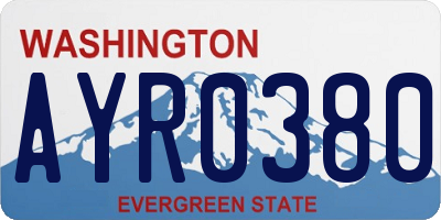 WA license plate AYR0380
