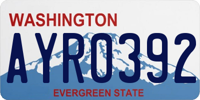 WA license plate AYR0392