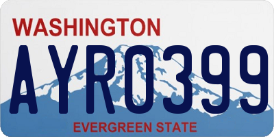 WA license plate AYR0399