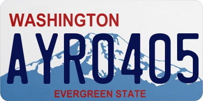WA license plate AYR0405