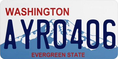 WA license plate AYR0406