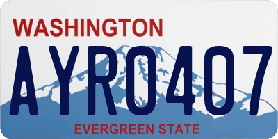 WA license plate AYR0407