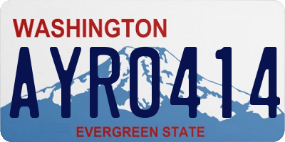 WA license plate AYR0414