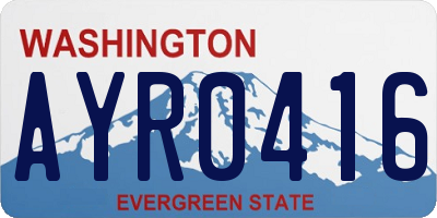 WA license plate AYR0416