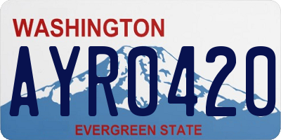 WA license plate AYR0420