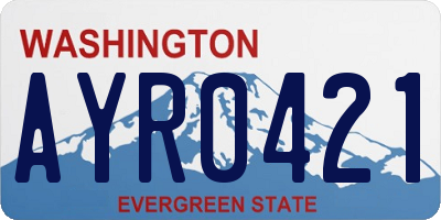WA license plate AYR0421