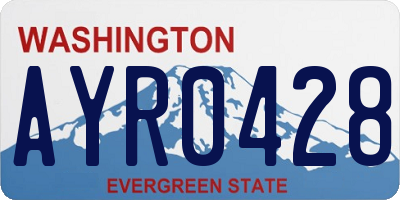 WA license plate AYR0428