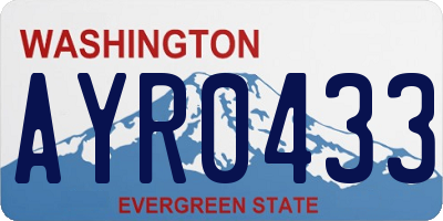 WA license plate AYR0433