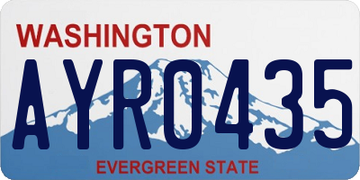 WA license plate AYR0435