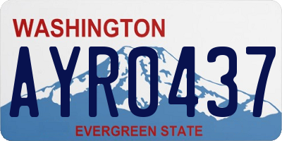 WA license plate AYR0437