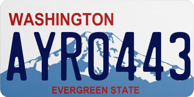 WA license plate AYR0443