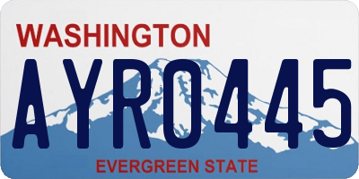WA license plate AYR0445