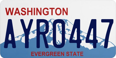 WA license plate AYR0447