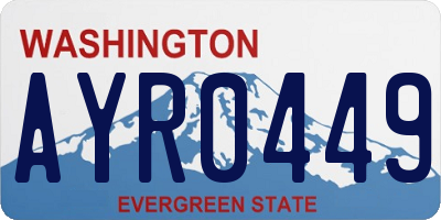 WA license plate AYR0449