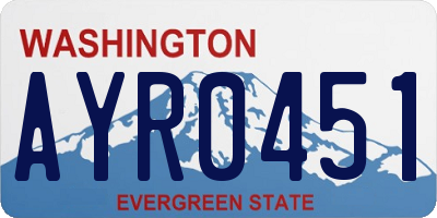 WA license plate AYR0451