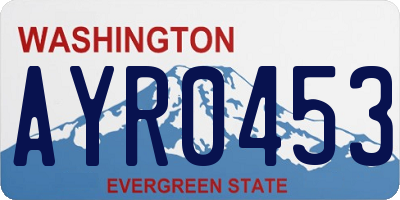 WA license plate AYR0453