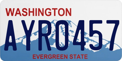 WA license plate AYR0457