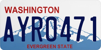 WA license plate AYR0471