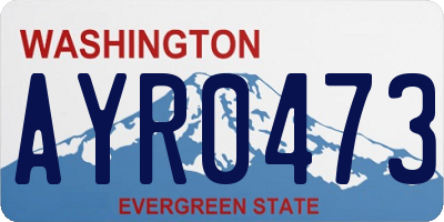 WA license plate AYR0473