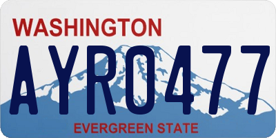 WA license plate AYR0477