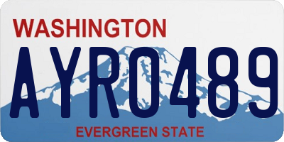 WA license plate AYR0489