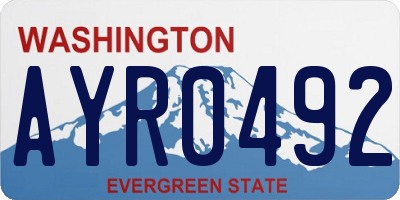 WA license plate AYR0492