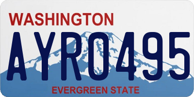 WA license plate AYR0495