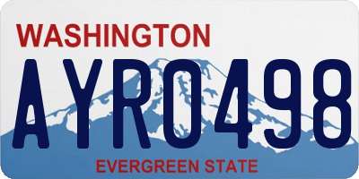 WA license plate AYR0498