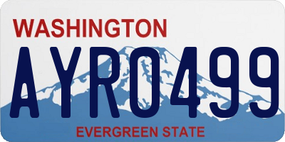 WA license plate AYR0499