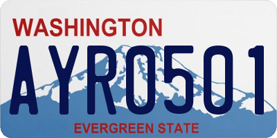 WA license plate AYR0501