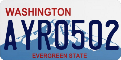 WA license plate AYR0502
