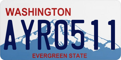 WA license plate AYR0511