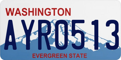 WA license plate AYR0513