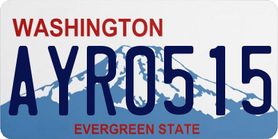 WA license plate AYR0515