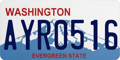 WA license plate AYR0516