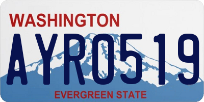 WA license plate AYR0519