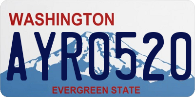 WA license plate AYR0520
