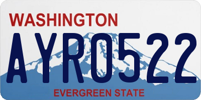 WA license plate AYR0522