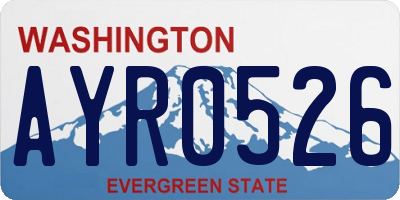 WA license plate AYR0526