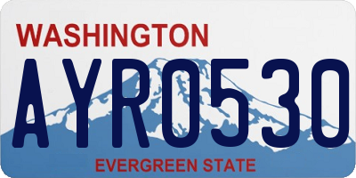 WA license plate AYR0530