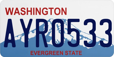 WA license plate AYR0533