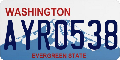 WA license plate AYR0538