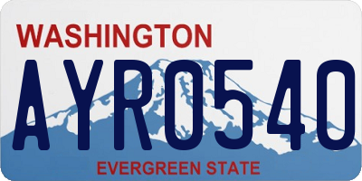 WA license plate AYR0540