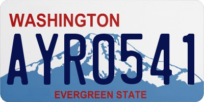 WA license plate AYR0541
