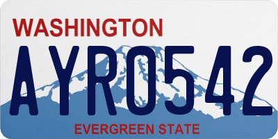 WA license plate AYR0542