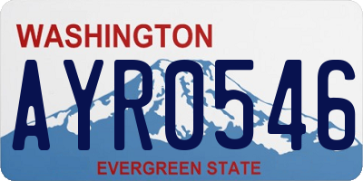 WA license plate AYR0546